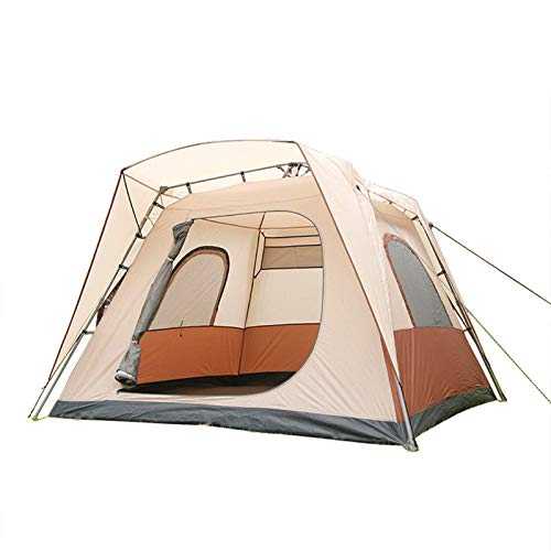 5-8 Person Beach Tent, Changing Room Privacy Tent, Double Layer, for Family, Festival, Hiking, Backpacking, Easy to Set up and Pack. (Brown Brown)