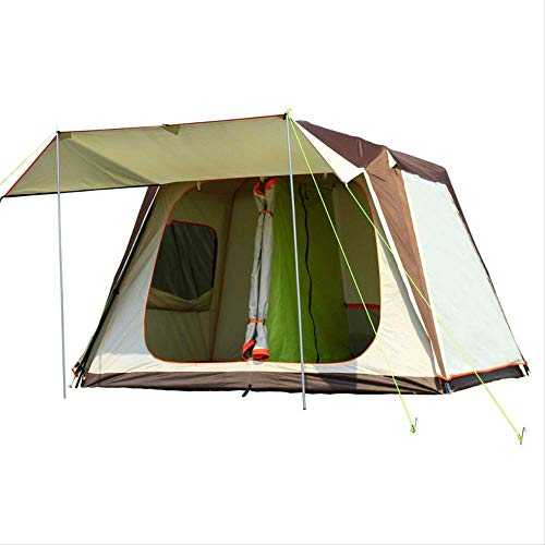 BAJIE tent One Hall Two Bedroom Ultralarge Double Layer 5-8 Person Use Large Space Camping Tent Party Tent Gray