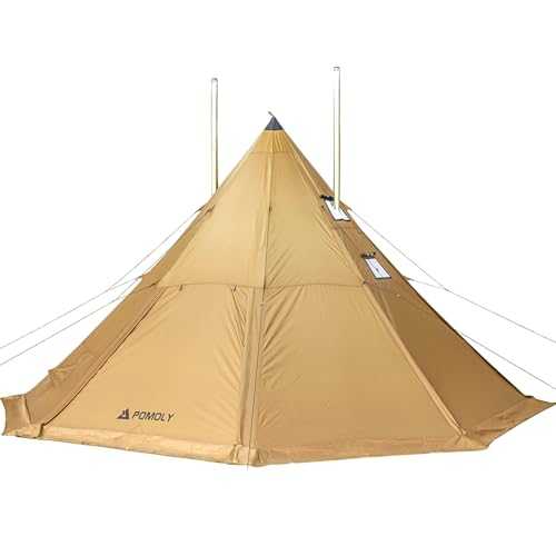 Bromance 70 Tipi Tent for 4-6 Person, Oudoor Camping Hot Tent (with 3 Stove Jacks and 2 Half Inner Tents)