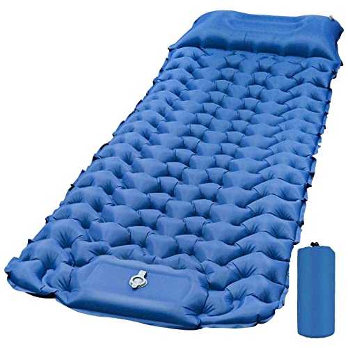 Cieex Camping Mat Single Ultralight Camping Mattress with Pillow Self-Inflating Sleeping Mat for Camping Portable Widened Camping Mat Double-Sided Waterproof (Built-in Air Pump)