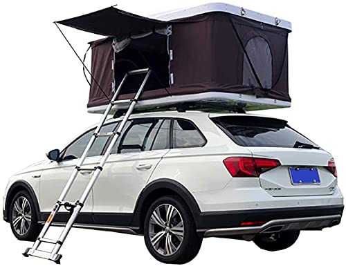 KAREFRI Roof Tent Camping ABS Car Tent, Hard Top One Bedroom Hydraulic Helicopter With Aluminum Alloy Folding Ladder, 2-3 People