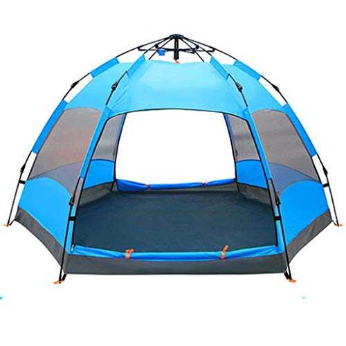 JIY-Bote de basura Full-automatic Double-layer Hydraulic Tent With Two Doors And Four Windows Outside 5-8 People Hexagonal Tent Outdoor Camping (Color : A)