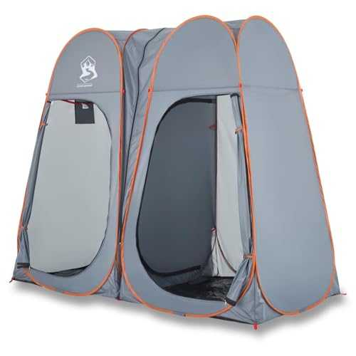 vidaXL Privacy/Changing Tent-Pop-up Grey/Orange Waterproof, Portable with Carry Bag, Polyester PU-coated, 233x120x193 cm, Foldable Gazebo