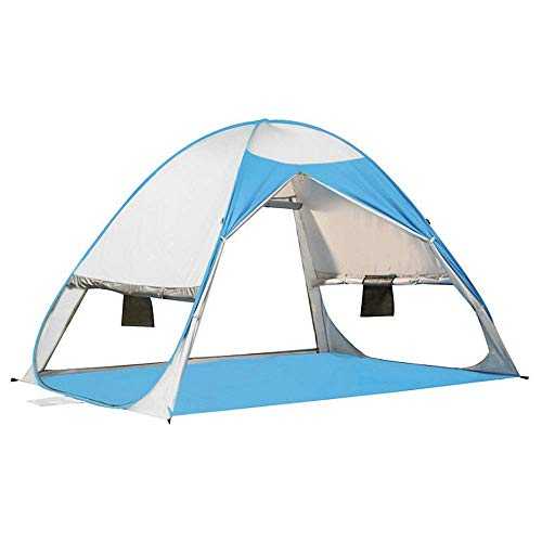 Blue Portable Outdoor Tent Double Thick Rainproof Fabric Single Folding Tent Fishing