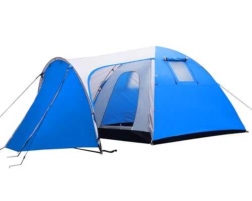 Pop up Tent for Camping, 3-4 Person Instant Pop up Tents, Pop-up Camping Tent for Family, Two Doors Tent Easy Setup in 10 Seconds, Automatic Waterproof Dome Tent with 2 Windows for Outdoor Activities