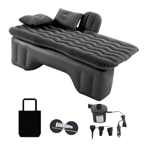 Générique Car Air Mattress, Portable Blow-Up Car Bed, Multifunctional Pump Sleeping Air Bed, Reusable Travel Mattress for Camping, Hiking, and Traveling Comfort Colour BlackGray