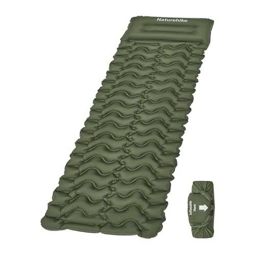 Naturehike Ultralight Inflatable Sleeping Mat - Lightweight Single Sleeping Mat with Air Pillow, Compact and Moisture-Proof for Backpacking and Camping, Entry-Level