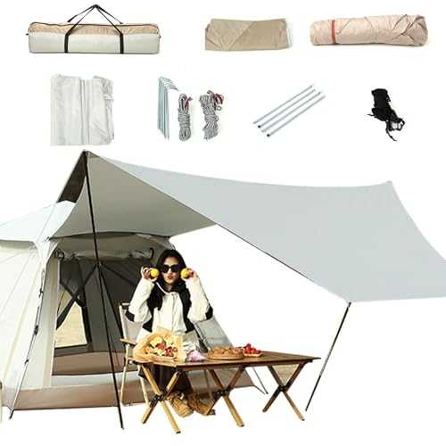 Fruusv Outdoor Camping Tent, 2-in-1 Dome Family Sun Shade, Outdoor Backyard Tent Sun Shade Tent for Picnic, Beach, Backpacking, Hiking