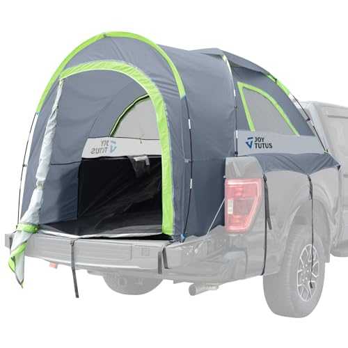 JOYTUTUS Truck Tent with Rainfly 5.5Ft-6.5Ft, Straight Spacious Truck Bed Tent with Sky View Mesh, Waterproof PU2000mm Double Layer for 2 Person