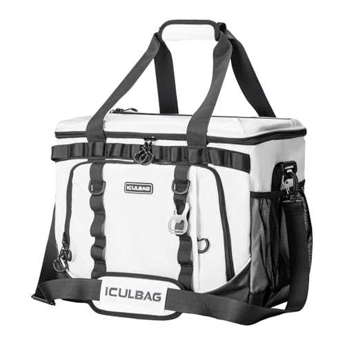 Iculbag Soft Travel Coolers Bags Insulated Cooling 16hour for Camping Hiking Beach Travel Soft Sided Insulated Cooler Bag 24/48Cans for Women Men