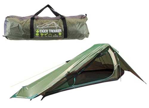 1 Person Trekker Tent Hiking Outdoors One Man Tent Single - Green