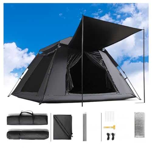 WXPXYBF Camping Tent 5000 mm Waterproof,Pops Open In Three Seconds 4 Man Tent Practical Advanced Tent Family for Camping Hiking Picnic Garden 4 Man