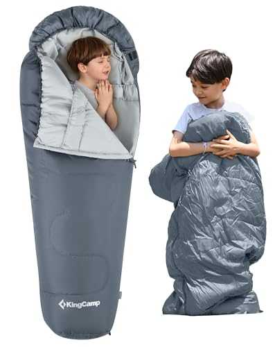 KingCamp Mummy Sleeping Bag 3-4 Season Sleeping Bag for Boys Girls Juniors Large Cold Child Adult Double Layer Warm Portable Large Cold for Camping Hiking Hiking Trekking Outdoor