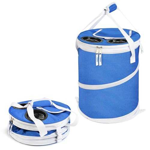 Pop-Up Collapsible Cooler Bag & Ice Chest - Insulated, Lightweight with Waterproof Interior & Built-in Cup Holder | Leak-Proof Portable Cooler for Camping, Beach, Picnics, Travel