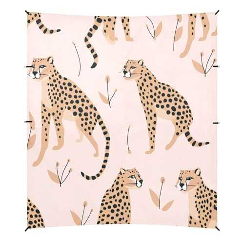 Camping Sun Shelters Cheetah and Plants Beach Canopy 126 * 110.2in