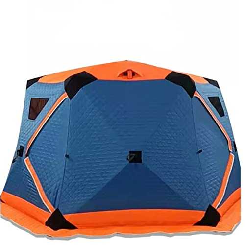 Ice Fishing Shelter Insulated Ice Fishing Tent Hexagonal Portable Hiking Camping Winter Fishing Tent Warm Cotton Fishing Warm Tent (C)