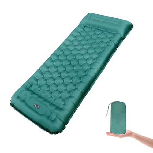 Camping Sleeping Pad, 50D Extra Thickness 4.7 Inch Inflatable Sleeping Mat Lightweight Waterproof Camping with Built-in Pump Air Mattress for Backpacking, Hiking, Tent, Traveling (Navy+Grey)