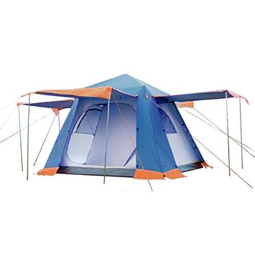 Tent outdoor 3-4 people fully automatic camping camping thickening anti-storm rain double waterproof sunscreen big tent pop-up large camping tent cabin beach tent quick installation waterproo