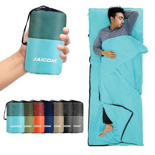 JAICOM Sleeping Bag Liner, Ultralight Travel Sheets, Soft & Portable Large Sleeping Bag Liners for Adults - 220 x 90 cm, Ideal for Camping, Hotels, Backpacking and Summer Trips