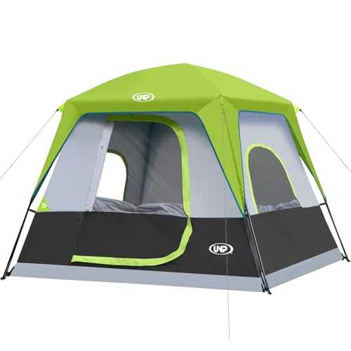 UNP 4-Person Tent, Portable Cabin Tent, Camping Tent 4-Person Easy Set Up, Waterproof with Top Rainfly for Outdoor Camping/Hiking