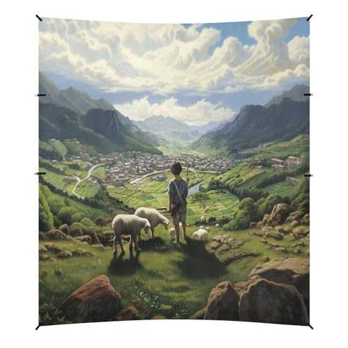 Camping Sun Shelters Character Shepherding in The Mountain Beach Canopy 126 * 110.2in