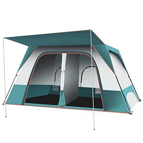 5-6 Person Camping Tent, Double Layer Automatic Instant Tent With Two Rooms And Porch, UV Protection Water Resistant For Hiking Outdoors Activities