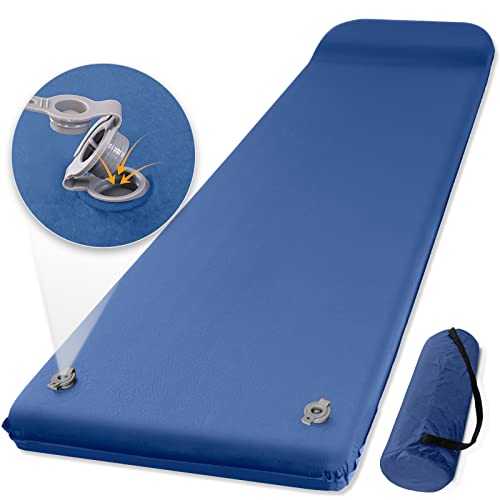 GLVICORY Self Inflating Sleeping Pad, Ultra Comfort Memory Foam Camping Sleeping Mat with Pillow, 20s Fast Inflating Camping Air Mattress for Cot, Traveling, Car Trips, Portable Camp Foam Pad