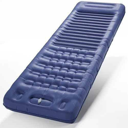 INVOKER 5.12" Camping Sleeping Pad, Ultralight Inflatable Camping mat with Built-in Foot Pump, for Camping, Backpacking, Hiking, Car Travel, Beach, Dark Blue