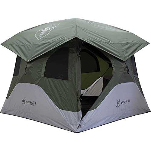 3-4 Person Camping Dome Tent Double-Deck Holiday Tent Easy Setup Waterproof Hiking Tent for Mountaineering Travel Outdoor Activities (Grey)