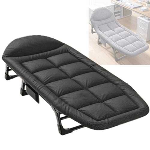 GXXINGIN Portable Folding Bed，Camping Cots,Camp Beds for Adults with Thick Mattresses, Foldable Bed with Side Pockets, Single Bed Guest Bed Foldable for Outdoor Travel Picnic Office Indoor Support 35