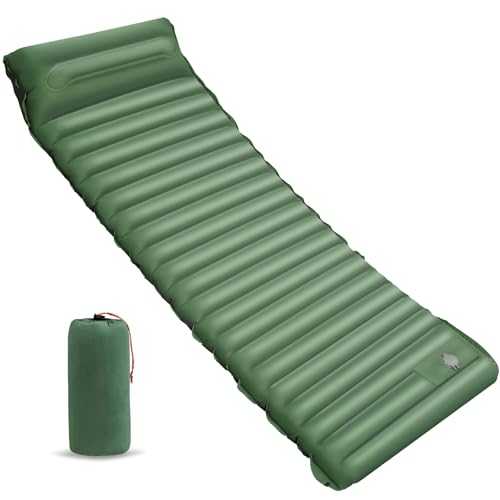 Zippy Goose Frithia Home Camping Sleeping Pad, Built-in Inflation Pump, Pillow Design, Comforts-Portability-Waterproof-Thickened, Carry Bag, Camping-Hiking-Traveling-Outdoor Green