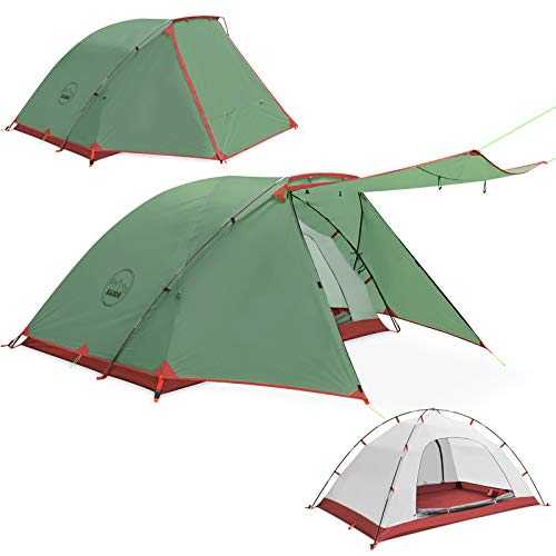 KAZOO Outdoor Camping Tent Durable Waterproof, Family Large Tents 2/4 Person, Easy Setup Tent with Porch Double Layer