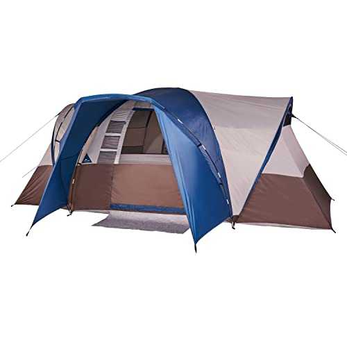 Wenzel Aspen Hills 8P Camp Cabin Tent – Huge 8 Person Car Camping Shelter, Fits 3 Queen Airbeds, 4 Windows, Waterproof Fly, 10 Year Warranty