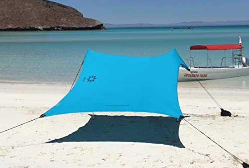 Neso Tents Beach Tent with Sand Anchor, Portable Canopy SunShade - 2.1m x 2.1m - Patented Reinforced Corners (Teal)