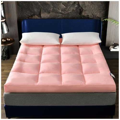 HUMAJORY Japanese Floor Mattress, Futon Mattress for Adults, Foldable Roll Up Mattress, Mat Sleeping Pad Dormitory Lounger Pillow Bed for Outdoor Indoor Camping Guest Car(Pink,90x200cm)