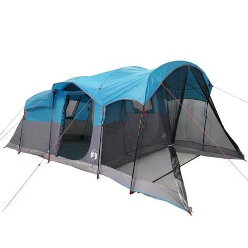 Family Tent Tunnel - vidaXL 8-Person Dome Tent - Waterproof - Blue Polyester - 610x244x198 cm Product Subtitle 50: EXTRA SPACE EASY SETUP