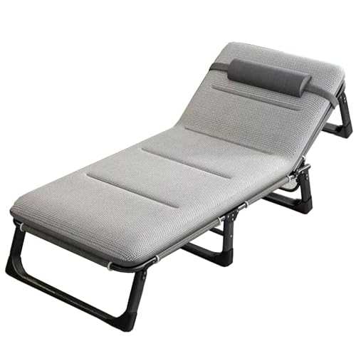 Folding bed Folding Bed Foldable Iron Frame Bed With 4 Adjustable Head Positions And A Load-bearing Capacity Of 400lb For Small Apartment Guest Room (Color : Gray-, Size : 76.3 * 11 * 26.7i