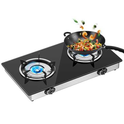 Gas Stove,2 Burner Camping Stove,compact gas cooke,Gas Stove portable outdoor for camping, festivals,Outdoor travel(LPG)