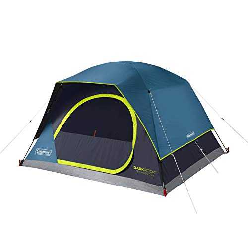 Coleman Skydome Camping Tent with Dark Room Technology, 4/6/8/10 Person Family Tent Sets Up in 5 Minutes and Blocks 90% of Sunlight, Weatherproof Tent with Extra Storage and Ventilation