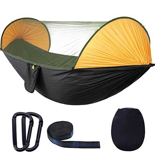 OPPWONG Camping Hammock, Lightweight Nylon Parachute Hammocks Tree Hammocks For Outside Hammock Tent Portable Single Hammock with Tree Straps For Indoor, Outdoor, Backpacking, Travel