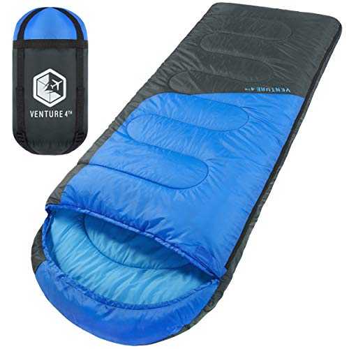 VENTURE 4TH Backpacking Sleeping Bag – Lightweight Warm & Cold Weather Sleeping Bags for Adults, Kids & Couples – Ideal for Hiking, Camping & Outdoor Adventures – Single, XXL and Double Sizes