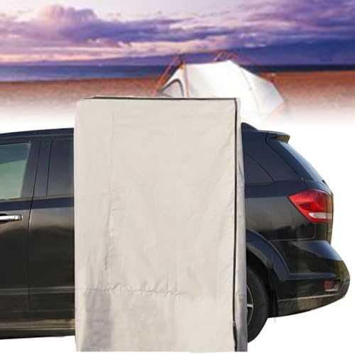 ExoticaBlend Awning Shower Tent with Roof - Car Side Shower Room w/LED Light, Camping Waterproof Portable Privacy Shelter Bathroom Overland,120x120x200cm