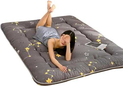Japanese Floor Mattress Futon Mattress Foldable Japanese Floor Mattress 4 Inch Thick for Dormitory Camping - Portable Tatami Roll Up Futon Mattress with Silk Floss Filling