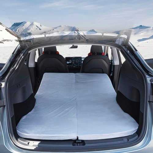 Camping Mattress Memory Foam Portable Foldable Car Mattress with Storage Bag & Sheet for Tesla Model 3, Y, Back Seat Car Sleeping Bed