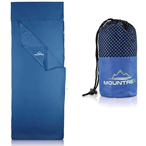 MOUNTREX® Hut Sleeping Bag - Sleeping Bag Ticking with Full Zip (220 x 90 cm) - Outdoor & Indoor Summer Sleeping Bag Inner Sleeping Bag - Small Pack Size & Especially Soft