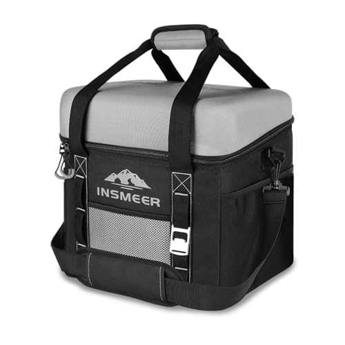 INSMEER Cool Bag Large 36 L, 50 Can Cool Bag Foldable with Hard EVA Roof, Waterproof Small Cooler Bag, Cool Box, Insulated Bag, Thermal Bag for Picnic, Camping, Beach