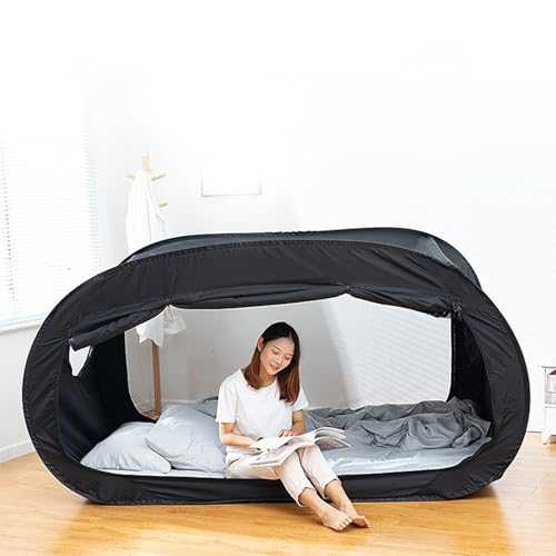 Privacy Pop Bed Tent Portable Full Enclosed Camping Shading Tent for Kids and Adult, Durable Polyester Indoor Pop Bed Tent