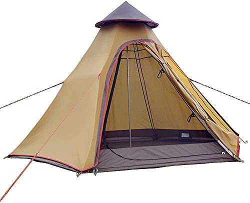 Waterproof 380CM/12.5ft Double Layers Family Tent Teepee Tent for Camping Hiking Hunting 4 Persons