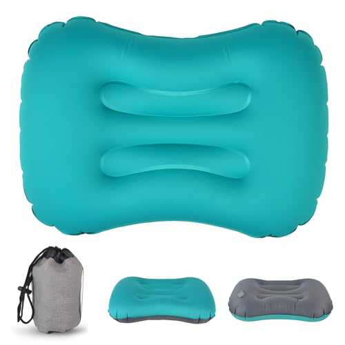 Camping Pillows, Compressible Compact Travel Inflatable Pillow, Comfortable Ergonomic Blow Up Air Pillow, Ultralight Beach Pillow with Storage Bags, Inflatable Pillows for Camping, Hiking, Fishing