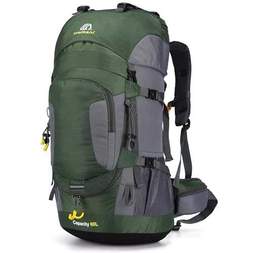 Mxaeyar 60L Hiking Backpack with Rain Cover Waterproof Lightweight Outdoor Travel Backpack Large Rucksack for Men Women High-Capacity Daypack for Hiking Trekking Camping Sport